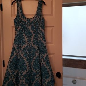 Tracy Reese brocade A-line dress w/ under slip